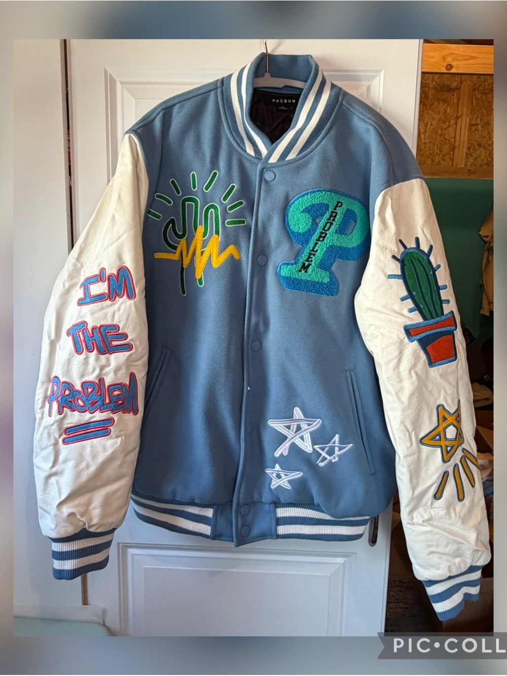 PacSun XL “I’m The Problem” Blue Varsity Jacket Streetwear